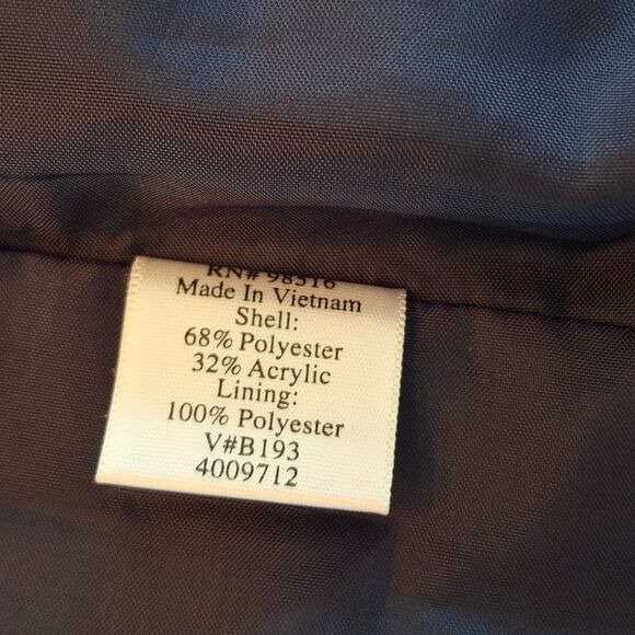 Boucle Tweed Blazer Blue Lined Career Button Up Jacket size 8 Coldwater Creek - Picture 8 of 8